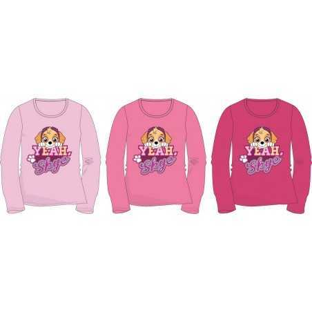 T-shirt manches Longues Paw Patrol en rose - Vente grossiste.fr