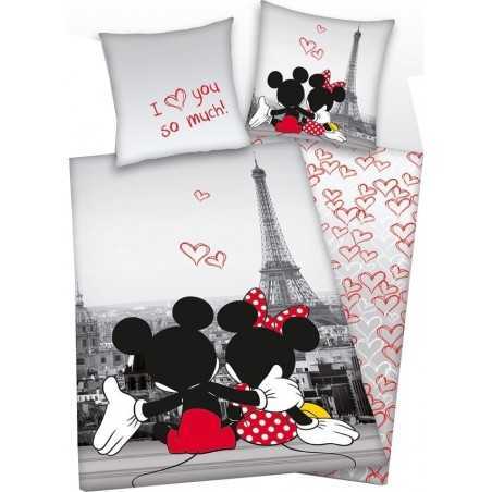 Parure de lit Minnie Disney Tour Eiffle - Vente grossiste.fr