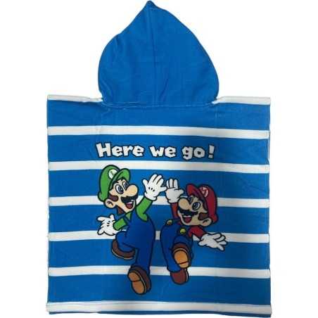 Poncho de bain Super Mario a capuche