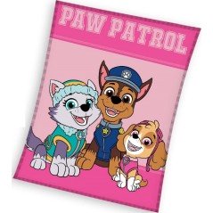 Plaid Polaire Pat Patrouille - Paw Patrol en rose - Vente grossiste.fr