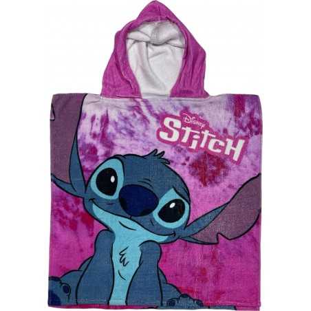 Poncho de bain Stitch Disney à capuche en coton - Vente grossiste.fr