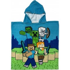 Poncho de bain Minecraft à capuche en coton - Vente grossiste.fr
