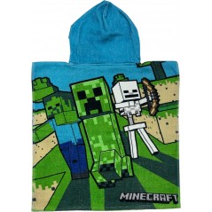 Poncho de bain Minecraft à capuche en coton - Vente grossiste.fr