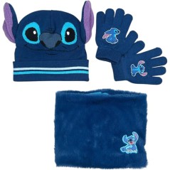 Set 3 pièces Bonnet + snood + gants Stitch Disney - vente-grossiste.fr