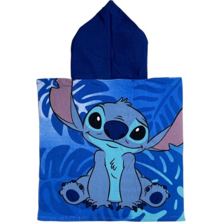 Poncho de bain Stitch Disney  à capuche