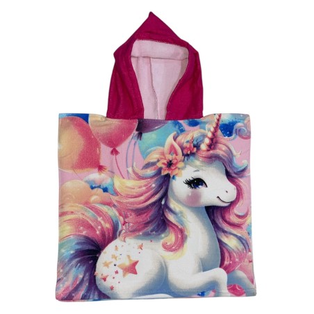 Poncho de bain Licorne à capuche - Vente grossiste.fr