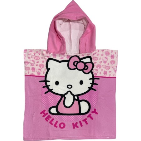 Poncho de bain Hello Kitty à capuche - Vente grossiste.fr