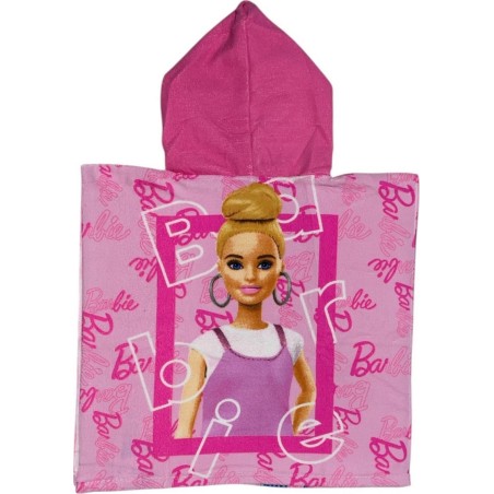 Poncho de bain Barbie à capuche