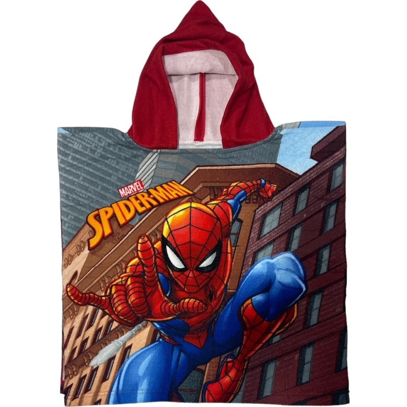 Poncho de bain Spider-Man à capuche - Vente grossiste.fr
