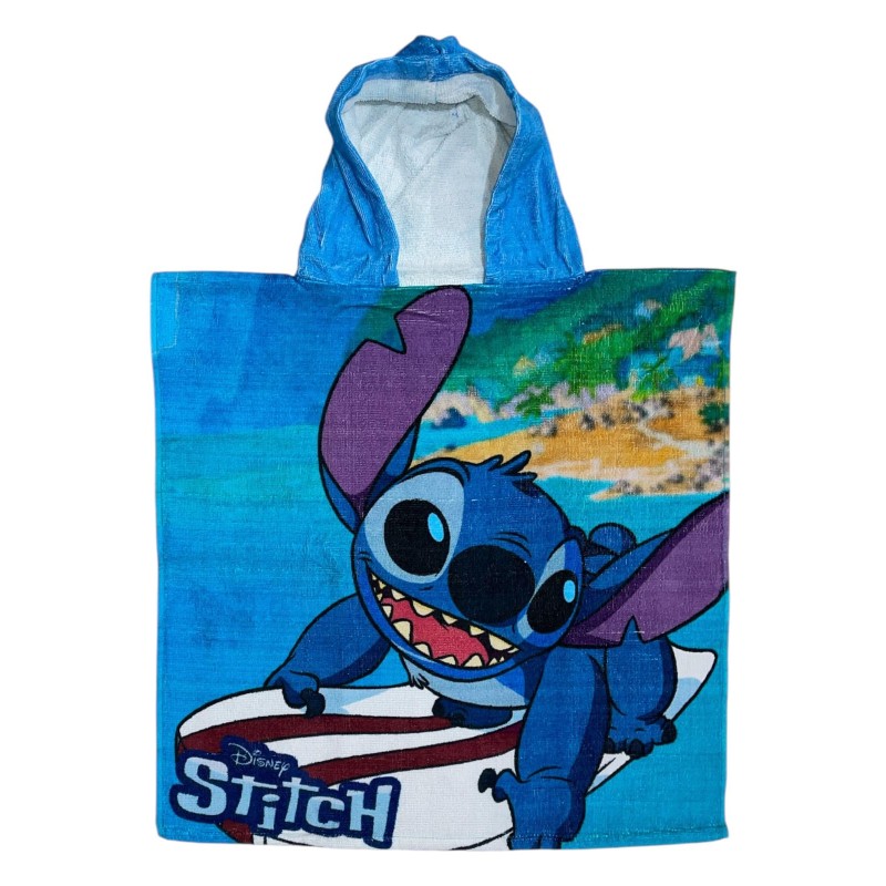 Poncho de baño con capucha de algodón Stitch Disney - vente-grossis...