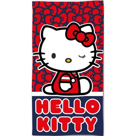 Drap de plage ou Serviette de bain Hello Kitty - Vente grossiste.fr