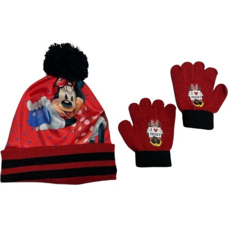 Set 2 pièces Minnie bonnet et gants Minnie - Vente grossiste.fr