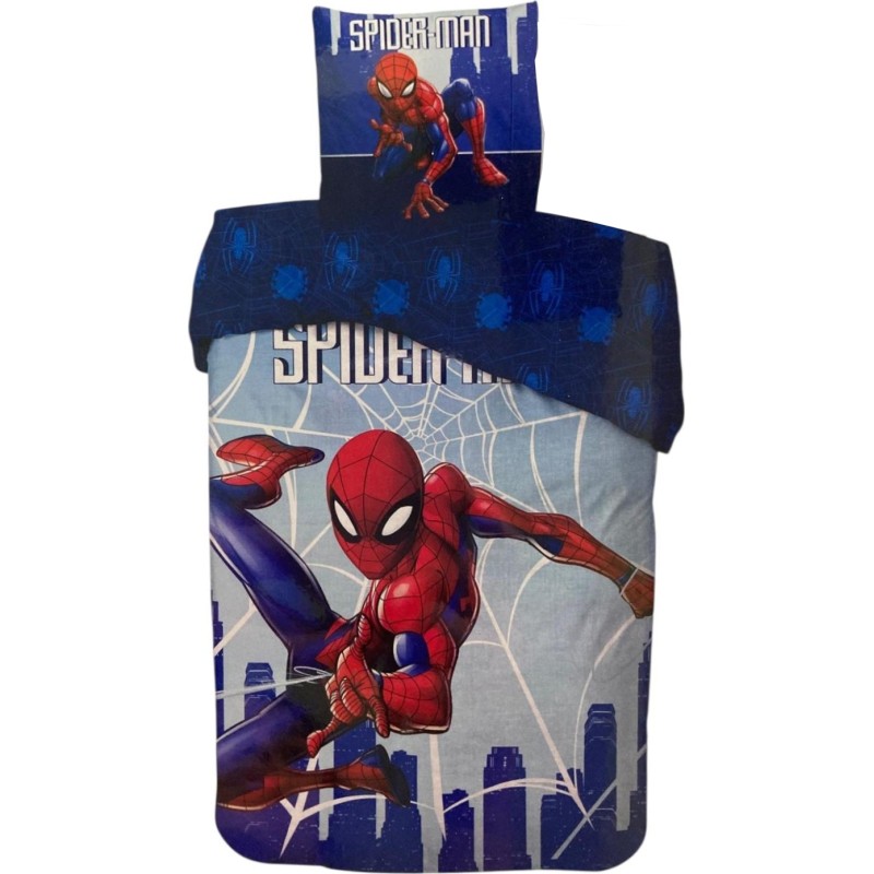 Parure de lit Spiderman - housse de couette Spider-Man En coton - N...