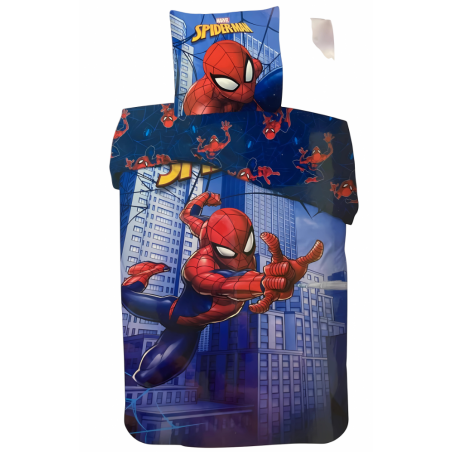 Parure de lit Spiderman - housse de couette Spider-Man En coton - N...