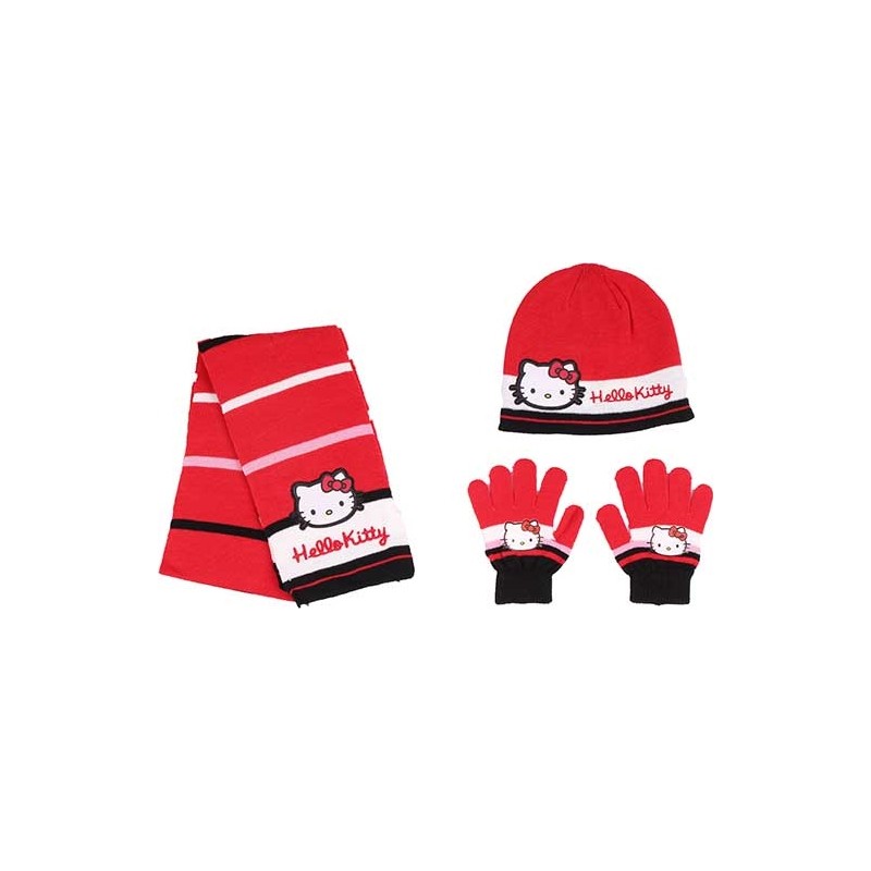 Set 3 pezzi Hello Kitty CAPPELLO + GUANTI + SCIARPE Ciao, Kitty - N...