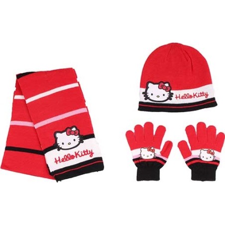 Set 3 pezzi Hello Kitty CAPPELLO + GUANTI + SCIARPE Ciao, Kitty - N...