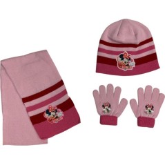 Set 3 piezas Bonnet + bufanda + guantes Minnie -New discount.com