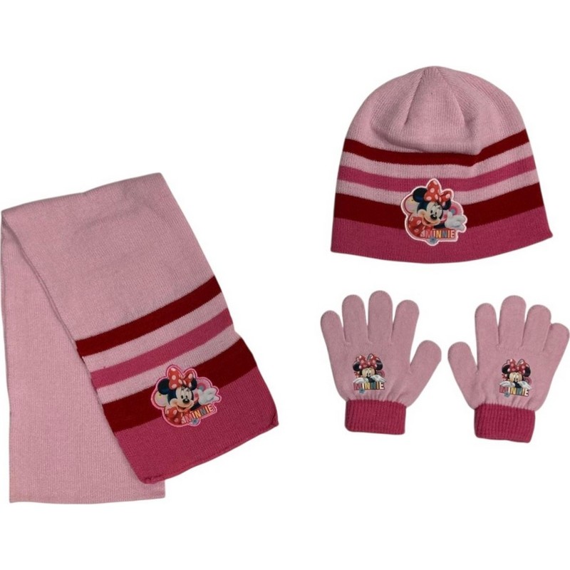 Set 3 Stück Bonnet + Schal + Minnie Handschuhe - New discount.com