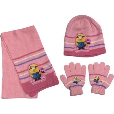 Set 3 pièces Minions BONNET + GANTS + ÉCHARPE Minions Fille