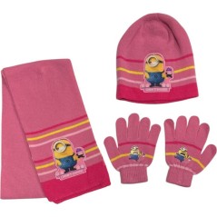 Set 3 pieces Minions BONNET + GLOVES + SCARF Minions Girl, New disc...