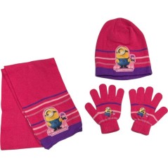 Set 3 pieces Minions BONNET + GLOVES + SCARF Minions Girl, New disc...
