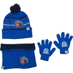 Set 3 piezas gorro + redecilla + guantes Avengers Marvel -New disco...