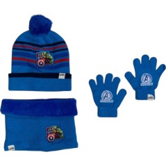 Set 3 piezas gorro + redecilla + guantes Avengers Marvel -New disco...
