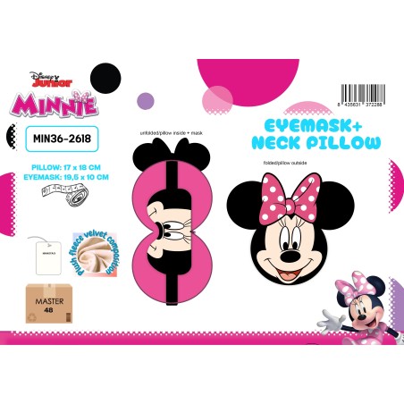 Relaxeazzz Minnie Disney Plush Travel Pillow & Sleep Mask, New disc...