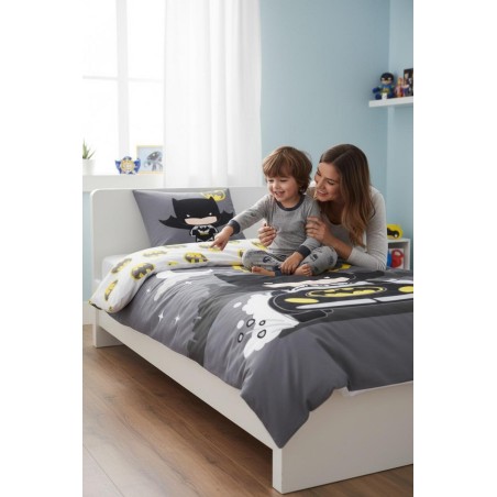Batman  - Parure de couette enfant- 1 housse de couette 140x200 + 1 taie 63x63cm