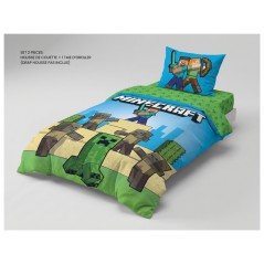 Parure de lit Minecraft - housse de couette  Minecraft en coton