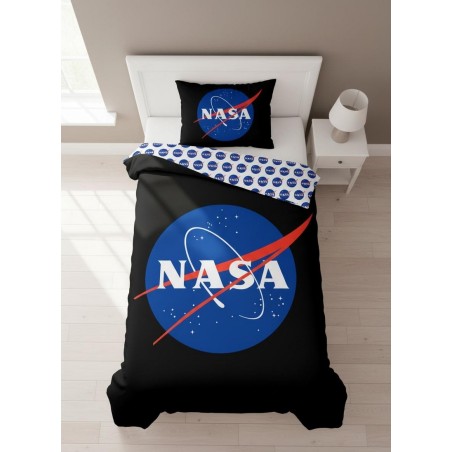Parure lit Nasa coton en noir