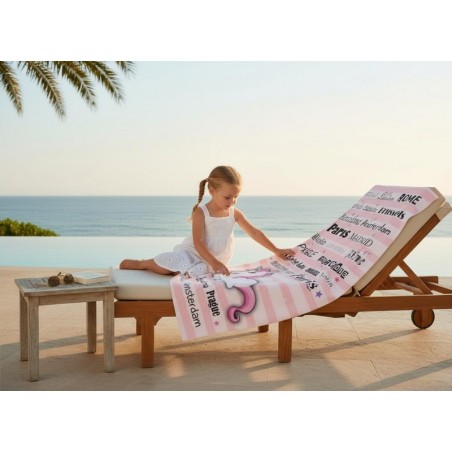 Drap de plage Licorne  En coton