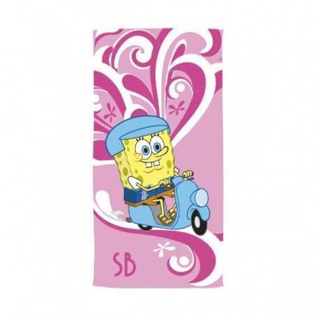 Drap de Plage Bob L'éponge 76x152 cm 100% Coton - Vente grossiste.fr