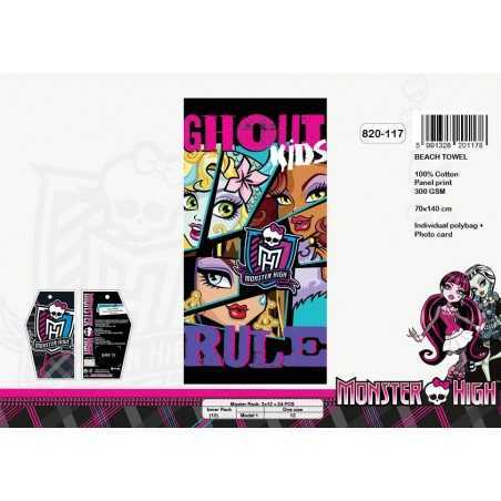 Telo mare Monster High in cotone - 820-117 - vente grossiste.fr