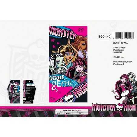 Drap de plage coton Monster High - 820-140 - Vente grossiste.fr