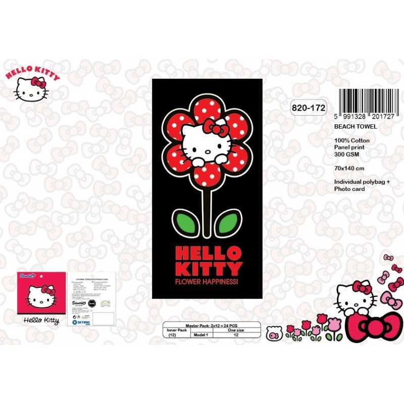 Toalla de playa de algodón Hello Kitty - vente-grossiste.fr
