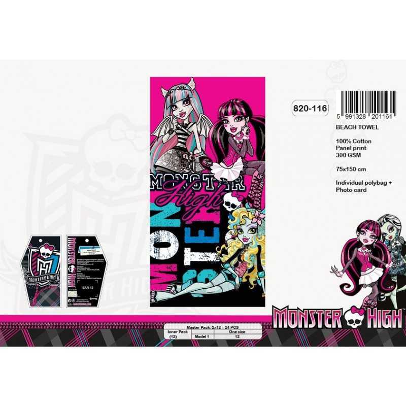 Drap de plage coton gm Monster High - 820-116 - Vente grossiste.fr