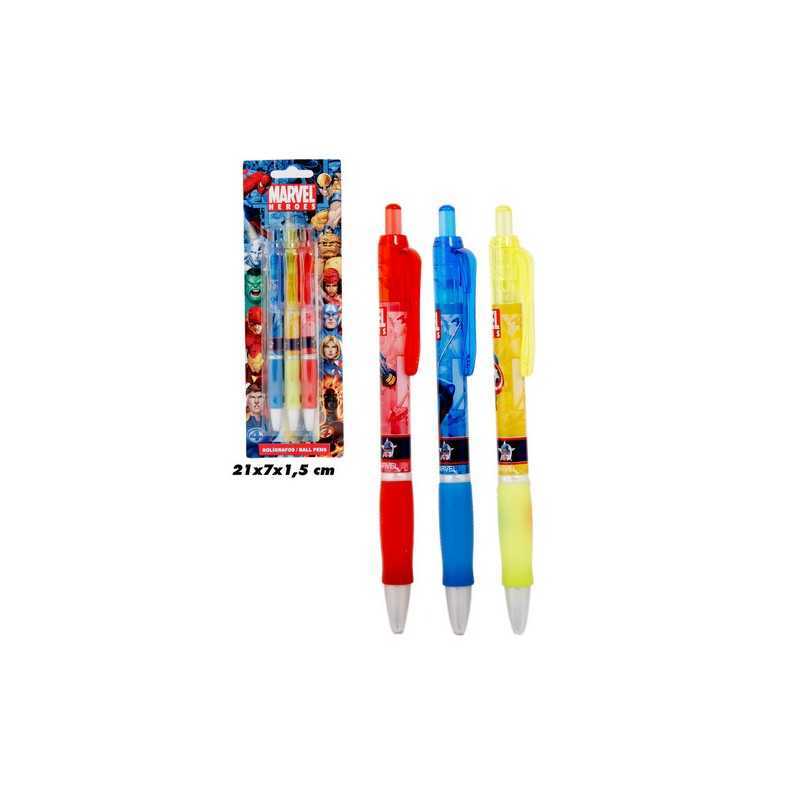 Blister of 3 Spiderman pens - vente-grossiste.fr