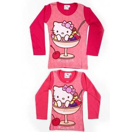 T-shirt Hello Kitty manches longues - Vente grossiste.fr