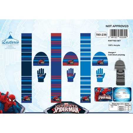 Set 3 pezzi Spider-man CAPPELLO + GUANTI + SCIARPA Spider-man - ven...