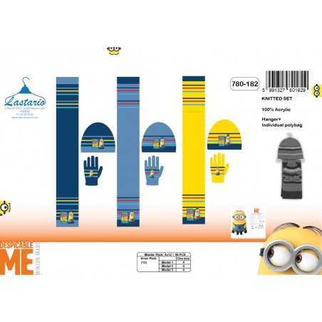 Set 3 pezzi Minions BONNET + GUANTI + SCARF Minions - vente grossis...