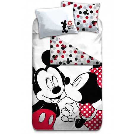 Parure de lit Mickey et Minnie - 100% coton - Vente grossiste.fr