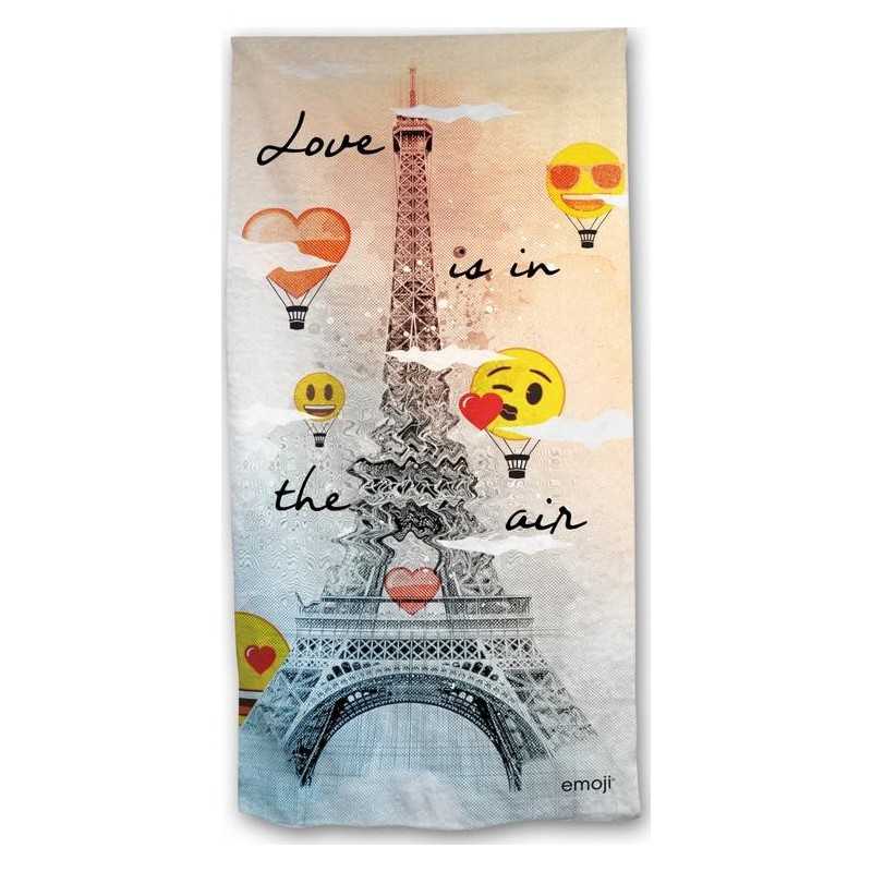 Drap de plage o drap de bain Emoji Romantique - vente grossiste.fr