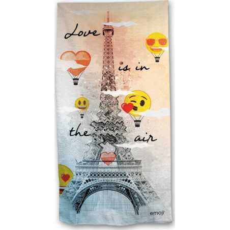 Drap de plage ou drap de bain Emoji Romantique - Vente grossiste.fr