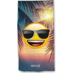 Drap de plage o drap de bain Emoji en vacances - vente grossiste.fr