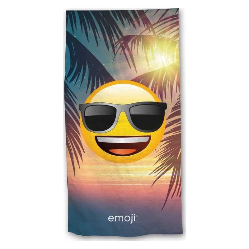 Drap de plage o drap de bain Emoji en vacances - vente grossiste.fr