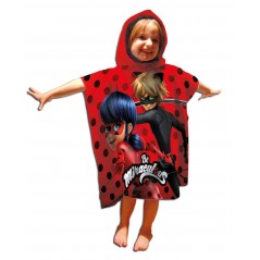Poncho de bain Miraculous à capuche - Vente grossiste.fr