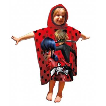 Poncho de bain Miraculous à capuche - Vente grossiste.fr