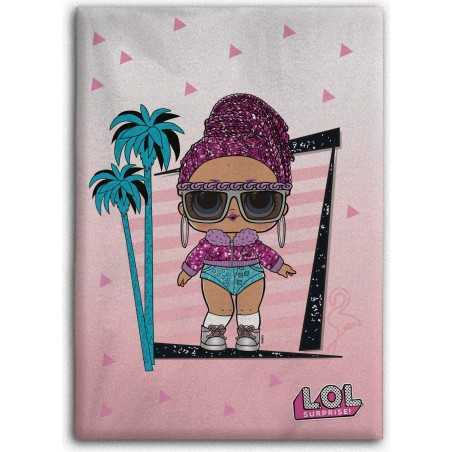 Plaid polaire Lol Surprise en rose - Vente grossiste.fr