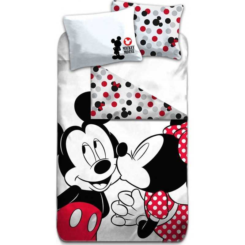 Parure Housse de couette Mickey et Minnie en coton - Vente grossist...